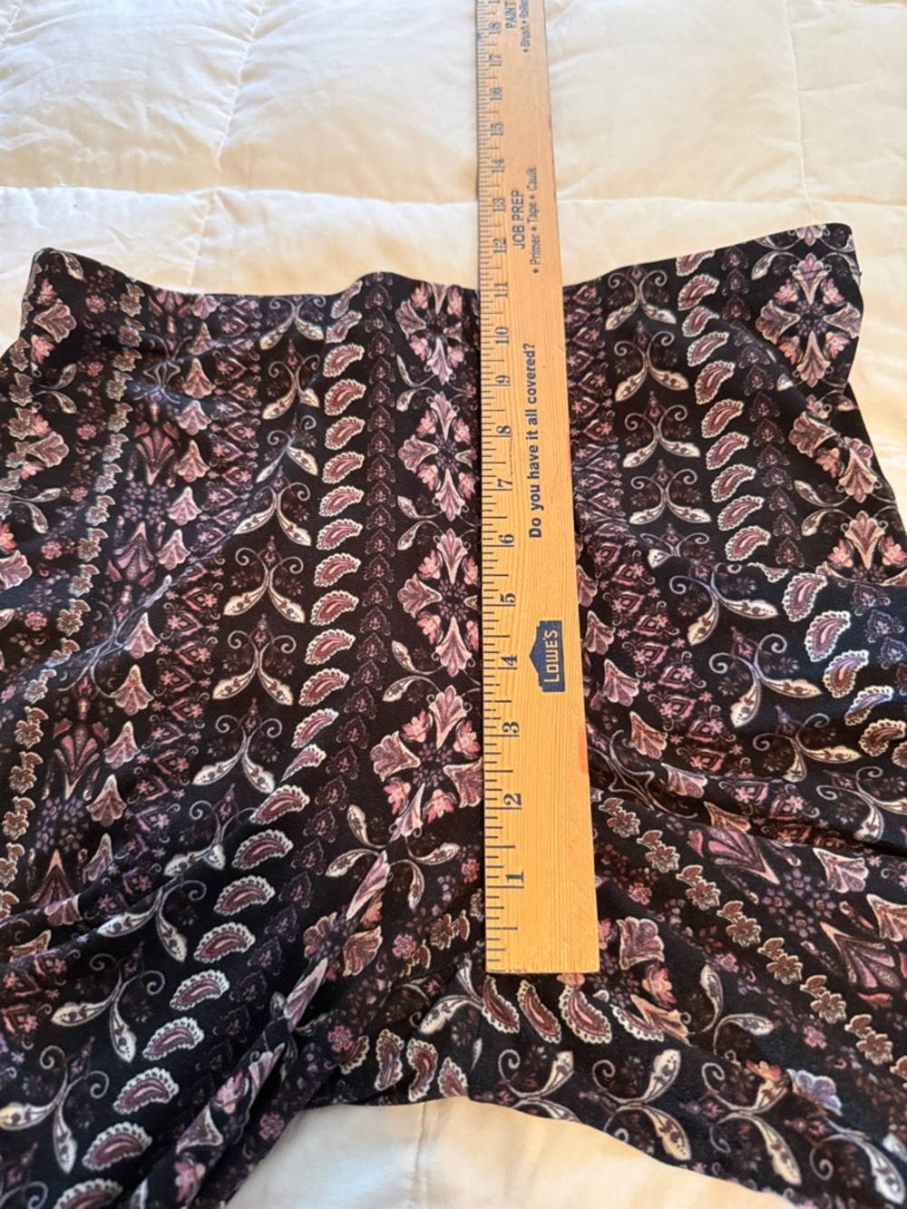 Bear Dance Womens Size L Flared Pants Paisley Floral Hippie Design Stretch Comfy - Picture 7 of 8